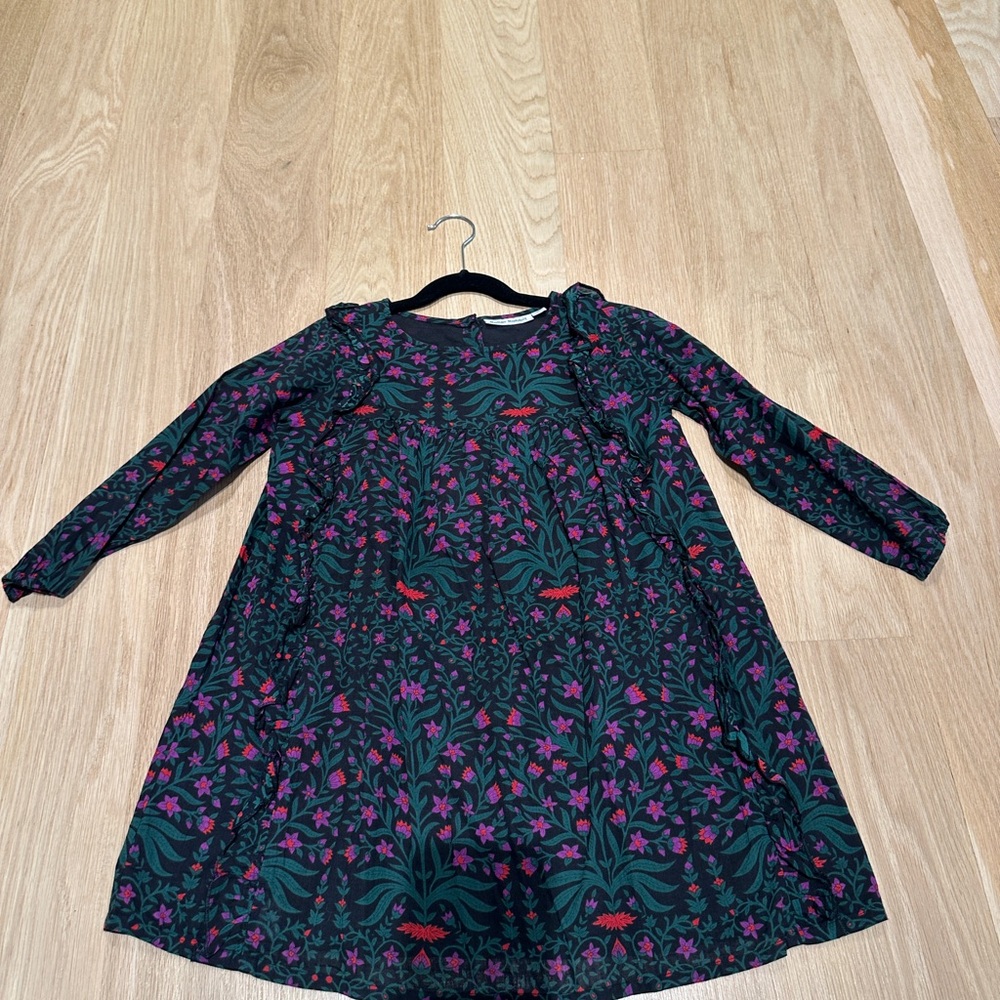 Roller Rabbit Floral Long Sleeve Kids Dress - Green and Pink size 6